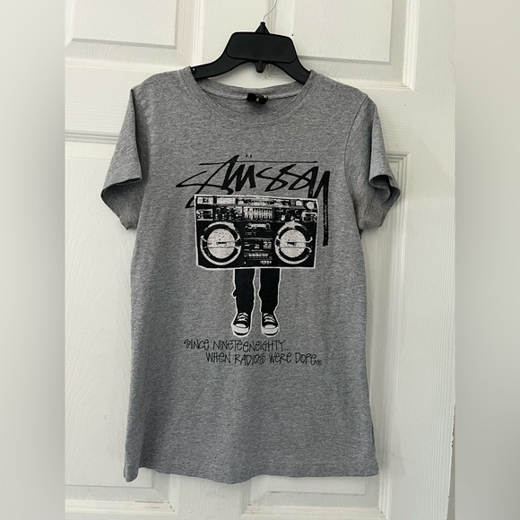 Grey Stüssy skater tee Women’s Size Medium - Picture 1 of 7